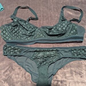 Adore Me Lace Lingerie Set in Teal